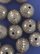 12 mm wide Round Bead with Granulation and Dot Decoration.