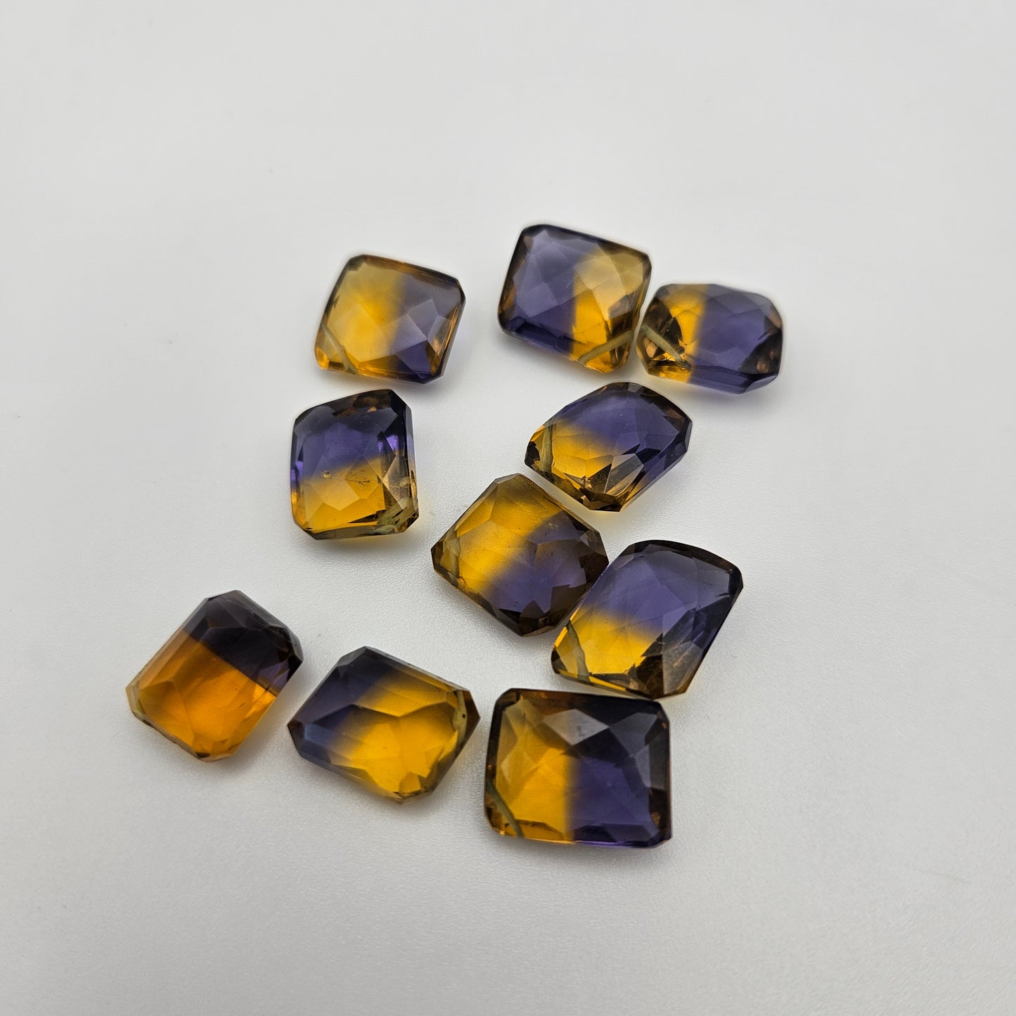 12mm Ametrine Dyed Faceted Top Drilled Single Bead.