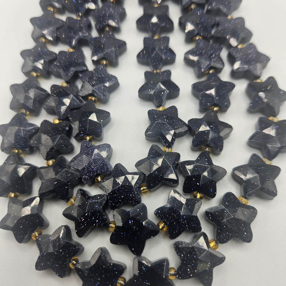 12mm Blue Goldstone Bead Strand.