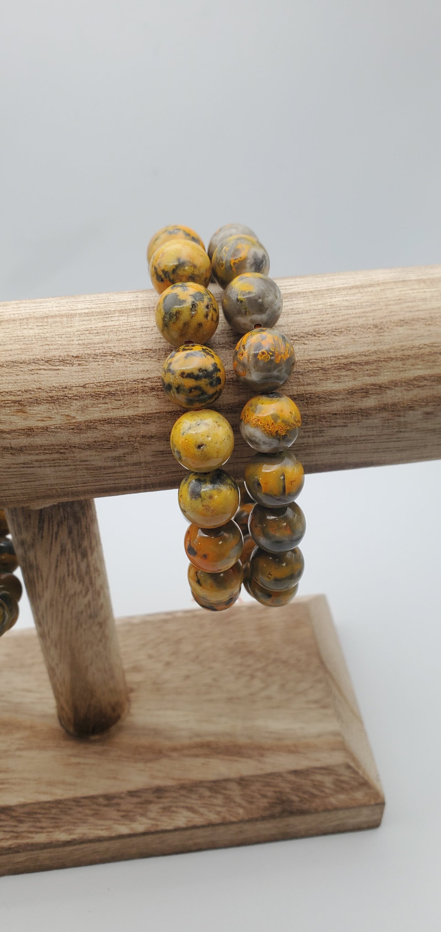 12mm Bumblebee Jasper Stretch  Bracelet.
