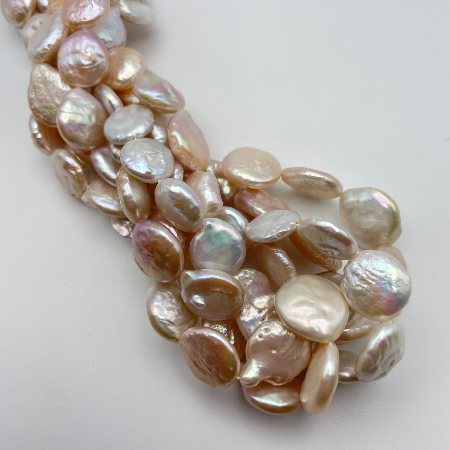 12mm Coin Pearl Pink Strand.