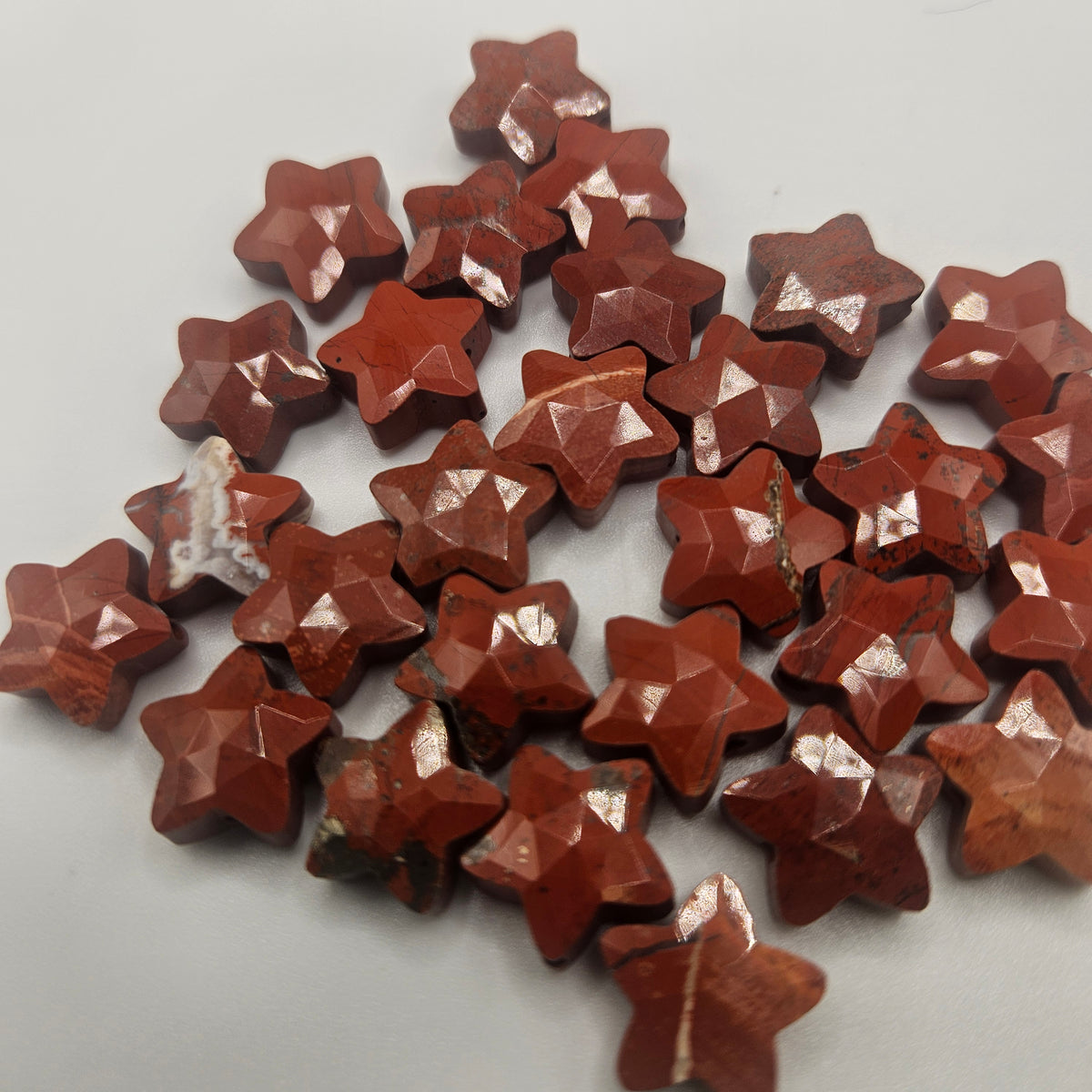 12mm Faceted Red Jasper Single Bead.