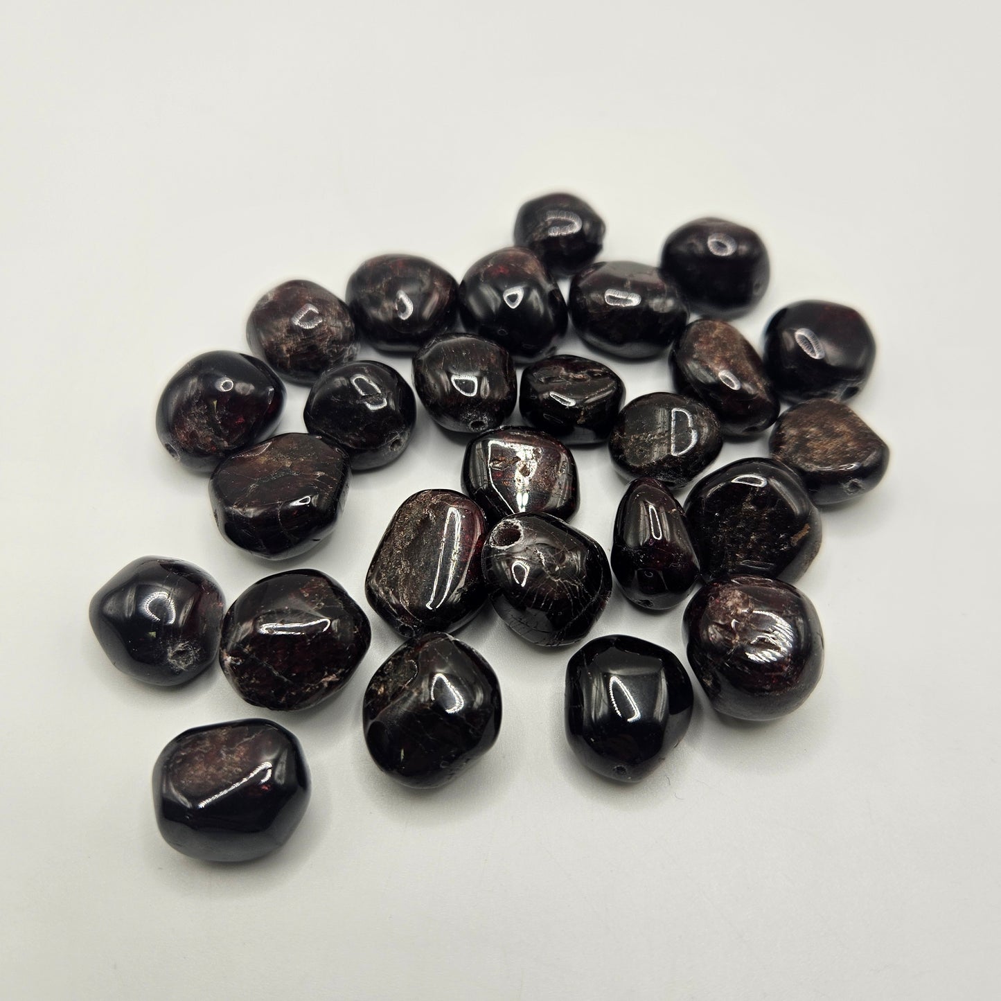 12mm Garnet Chunk Single Bead.