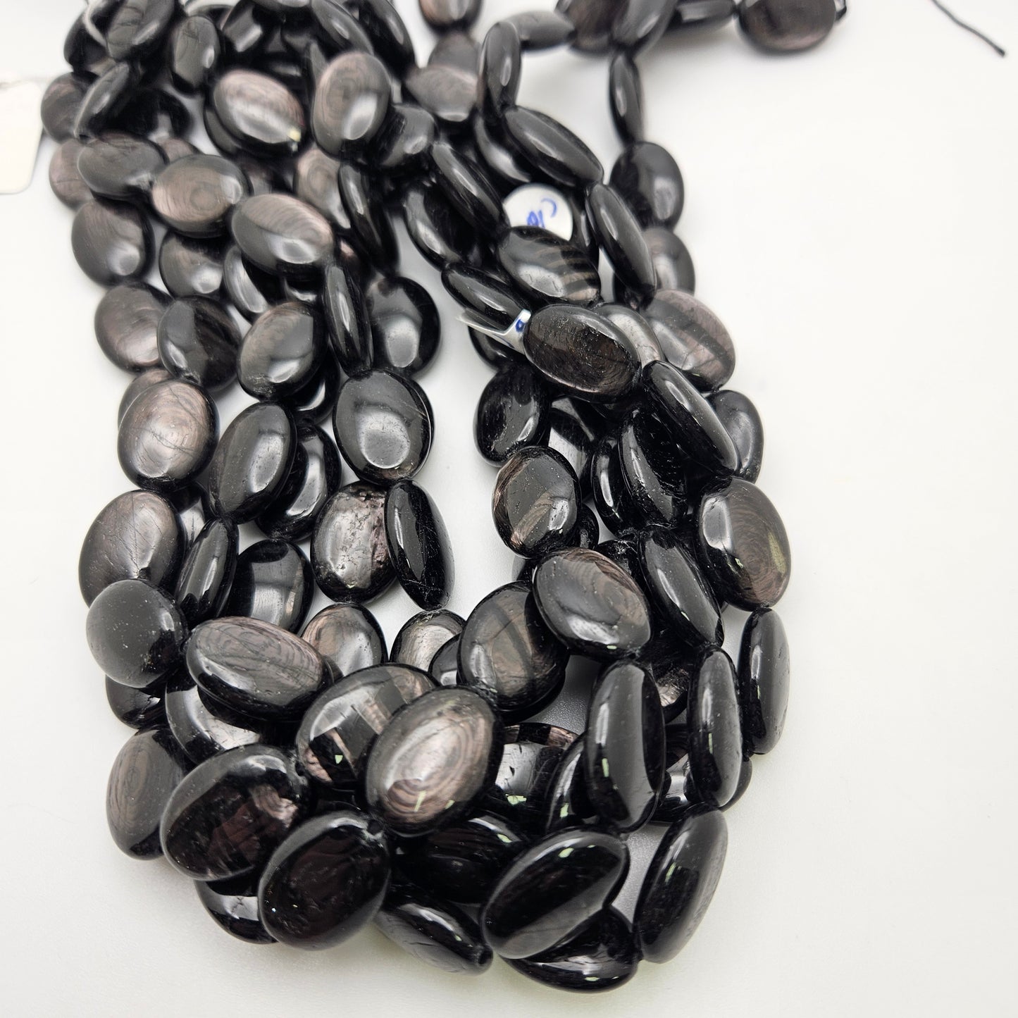 12mm Hypersthene Oval Bead Strand