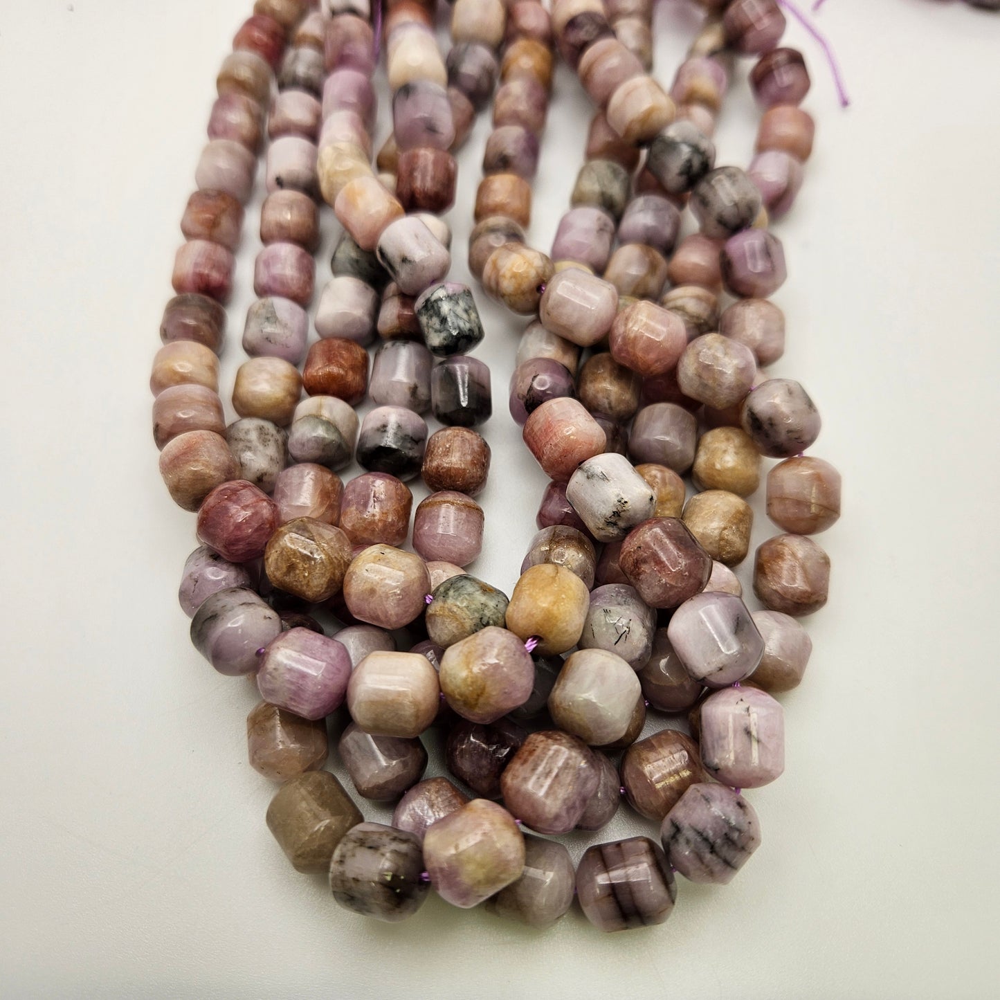 12mm Kunzite Tube Bead Strand.