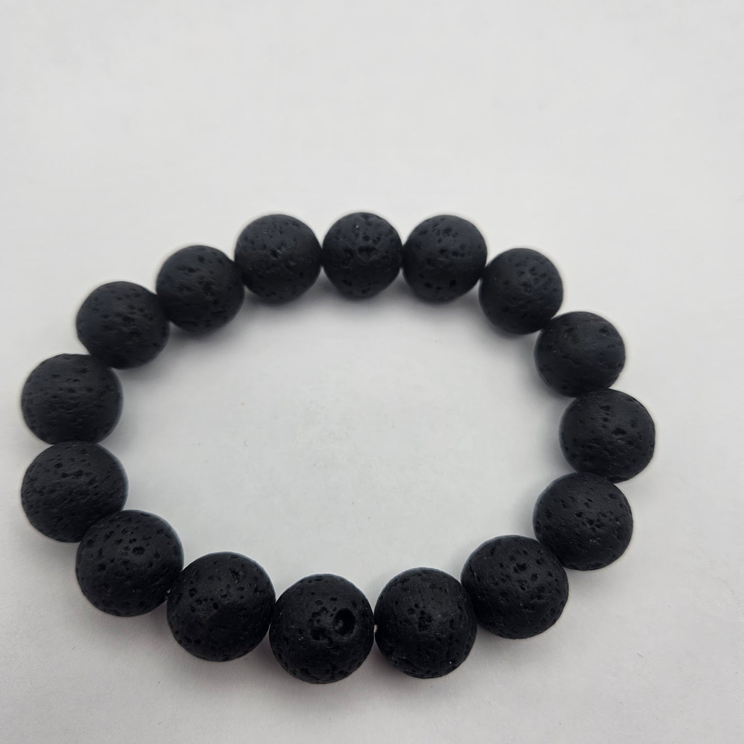12mm Lava Rock Stretch Bracelet.