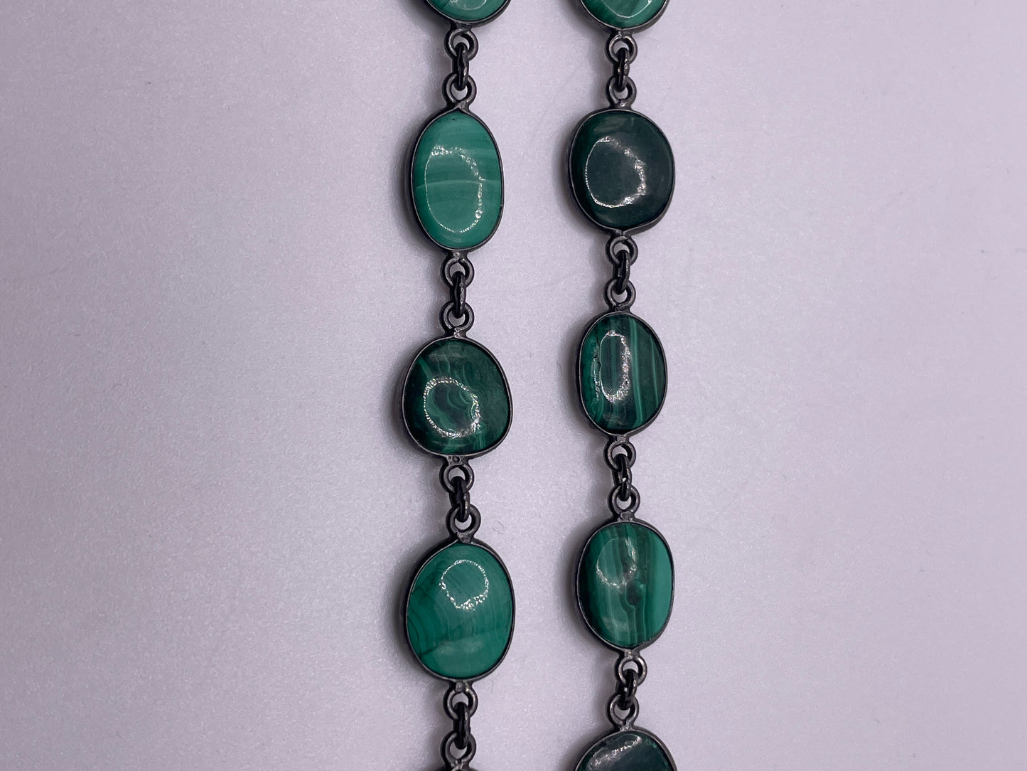 12mm Malachite Bezel Set Chain.