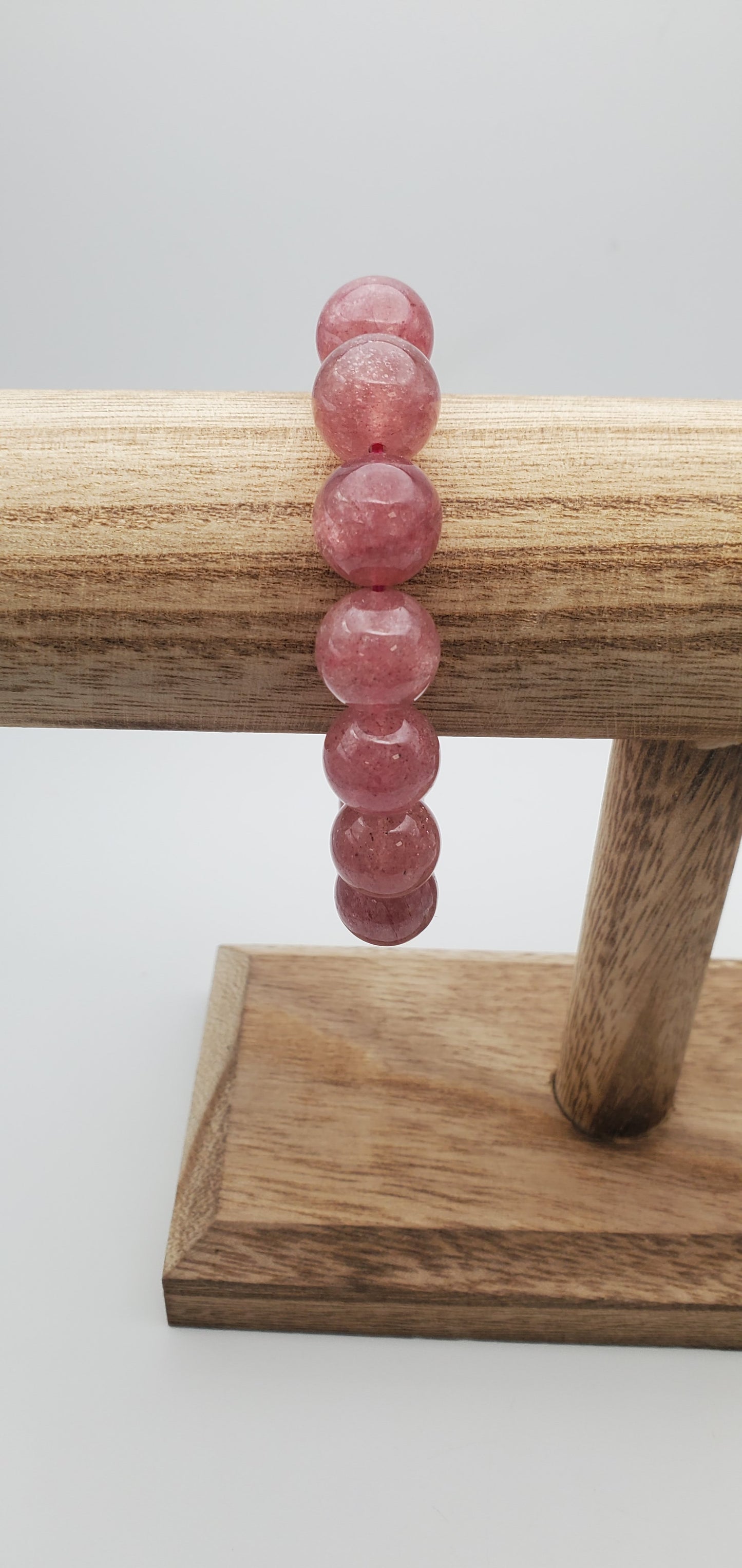 12mm Strawberry Quartz Bracelet.