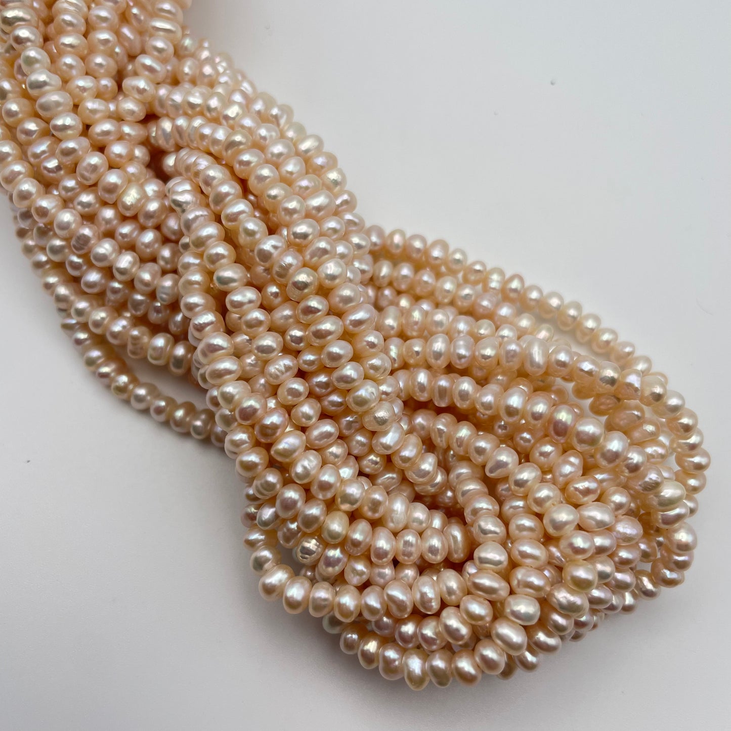 4mm White Potato Pearl Strand