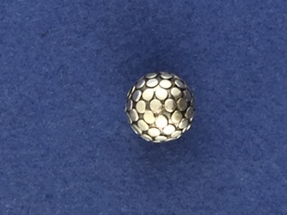 13mm Round Silver Bead with Dalmatian decoration.