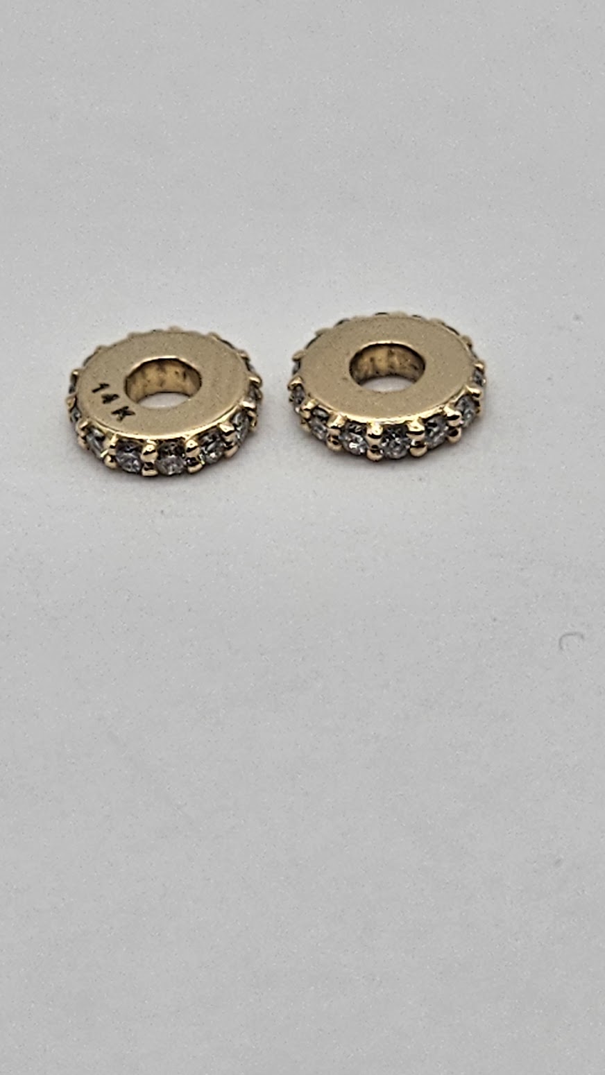 14k Gold 6mm Diamond Spacer Single.
