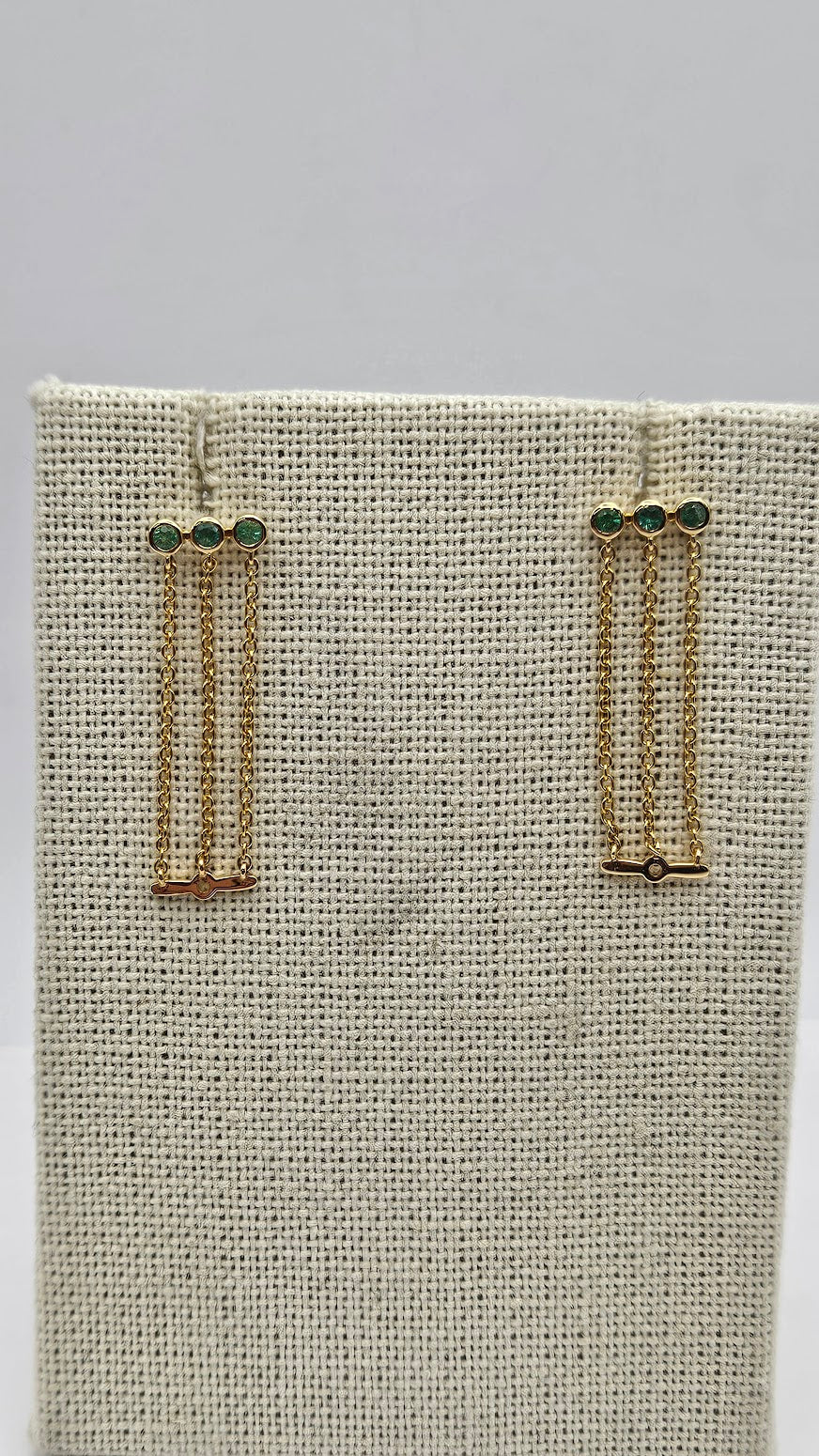 14k Gold Emerald Wrap Studs.