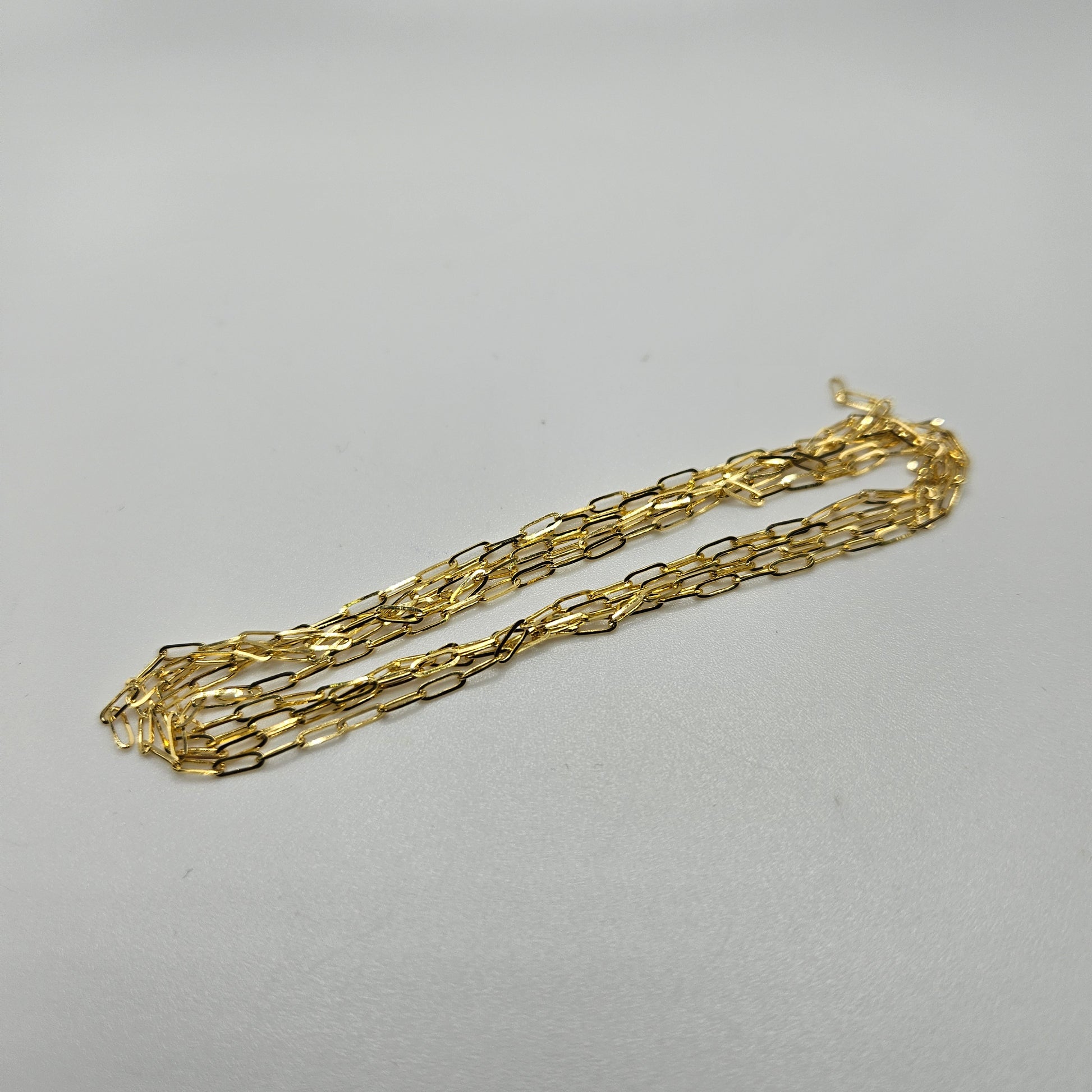 14k Gold Paperclip Permanent Jewelry Chain Per Inch.