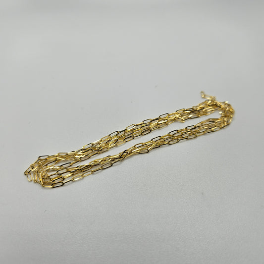 14k Gold Paperclip Permanent Jewelry Chain Per Inch.