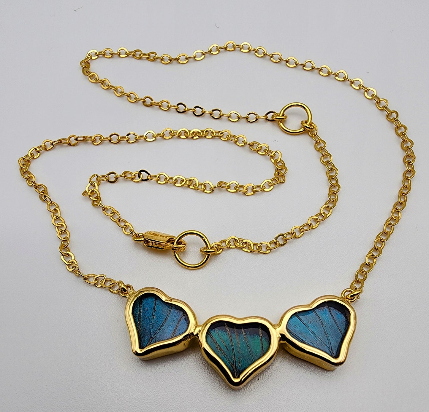 14k Vermeil 3 Butterfly Wing Baby Necklace.