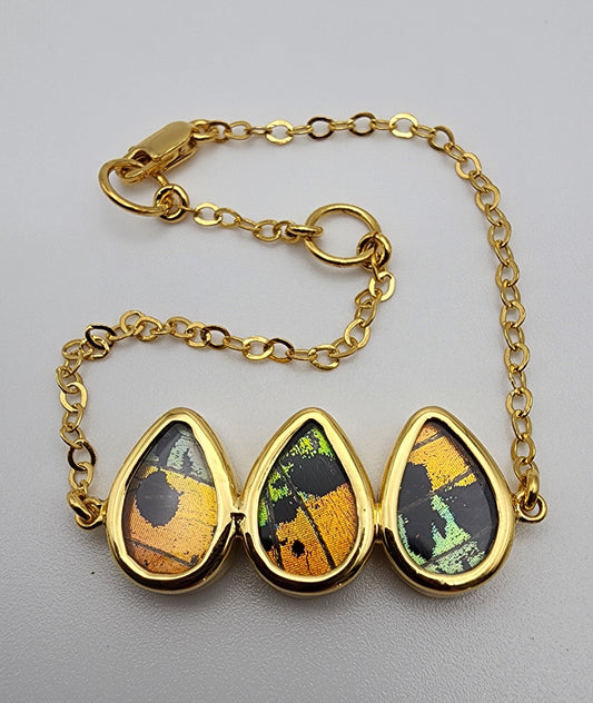 14k Vermeil Vremea 3 Butterfly Wing Baby Bracelet.