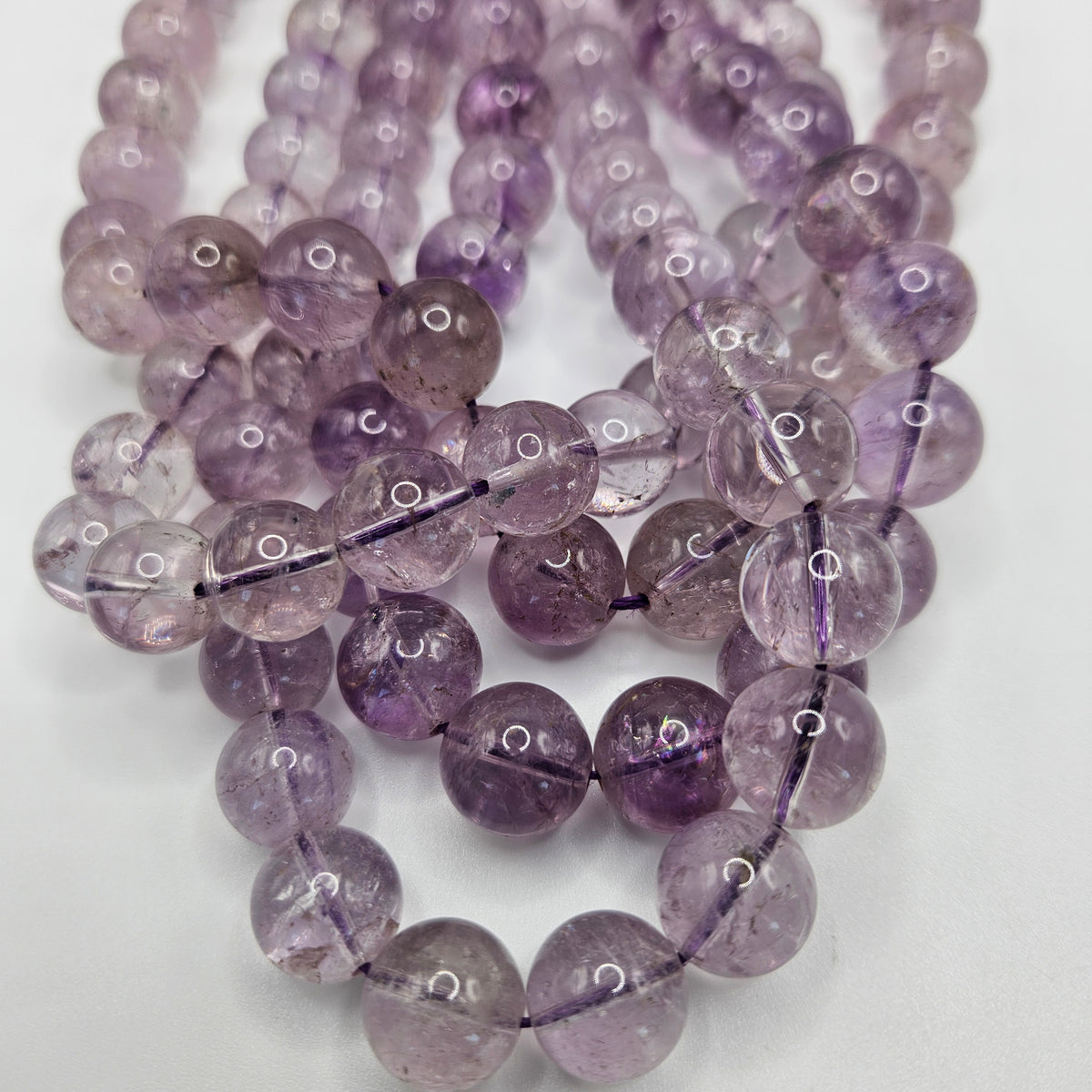 14mm Amethyst Round Bead Strand.