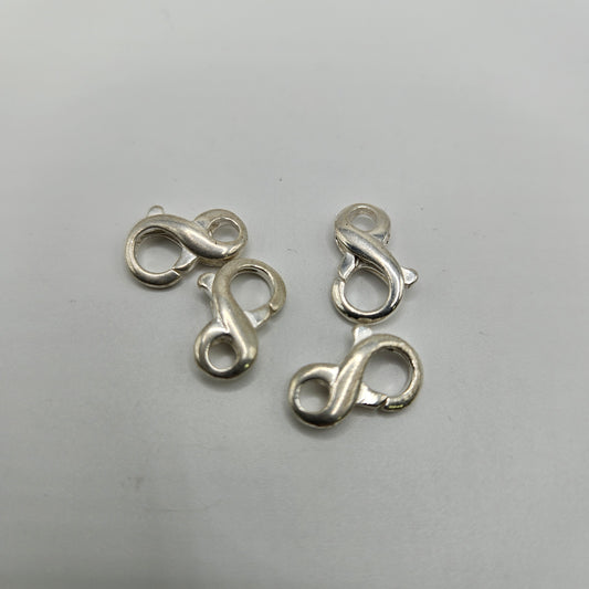 14mm Sterling Silver Figure Eight Lobster Clasp.