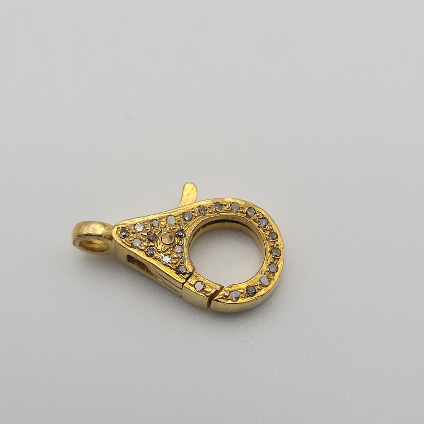 14mm Vermeil and Sterling Silver Diamond Lobster Clasp.