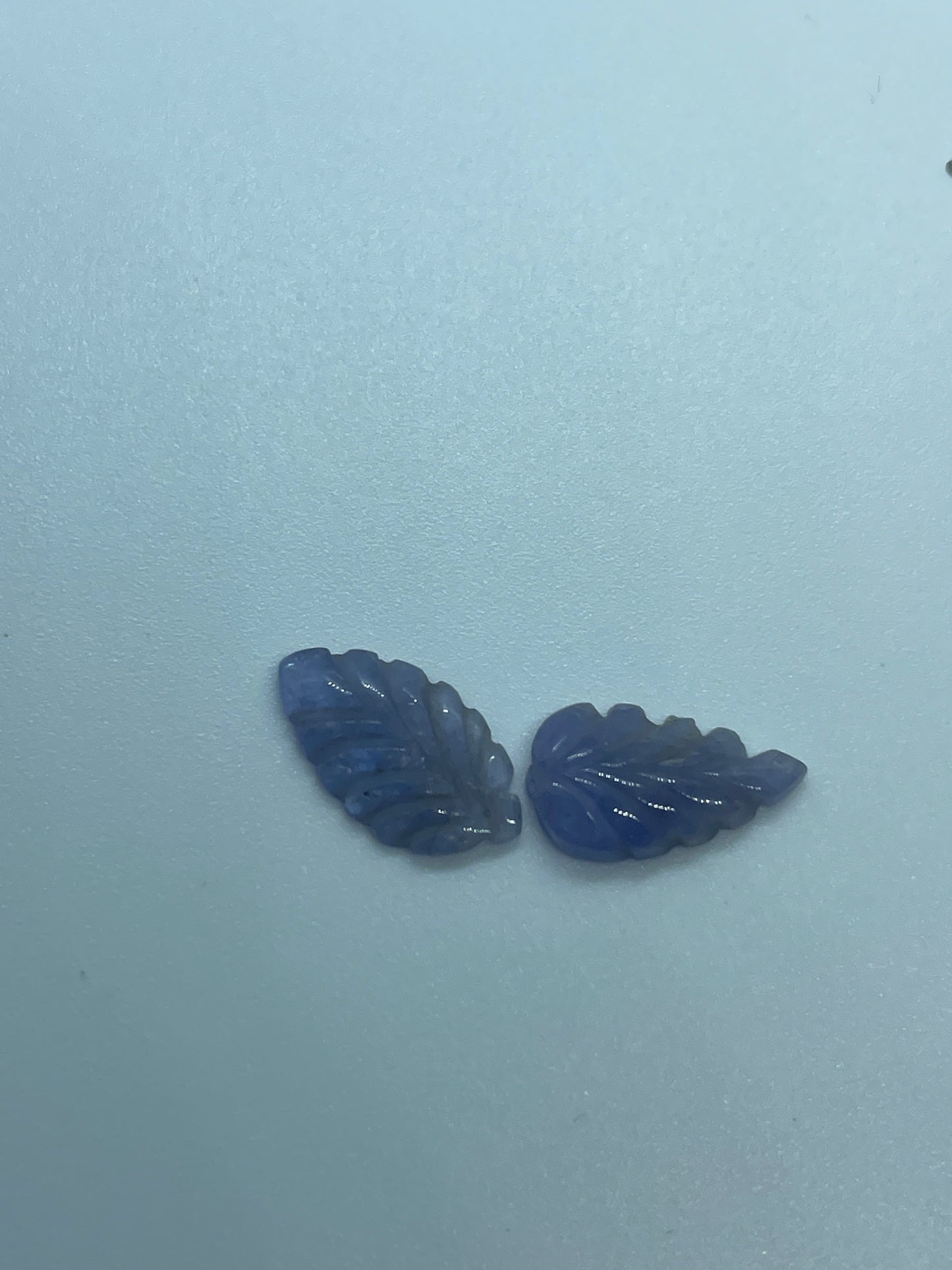 15 to 25mm Tanzanite Leaf Carving.
