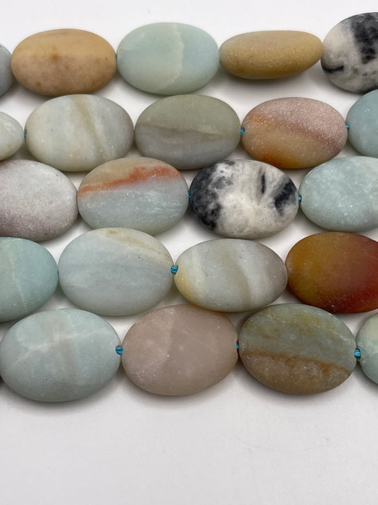 15mm Calcite Oval Smooth Bead Strand.