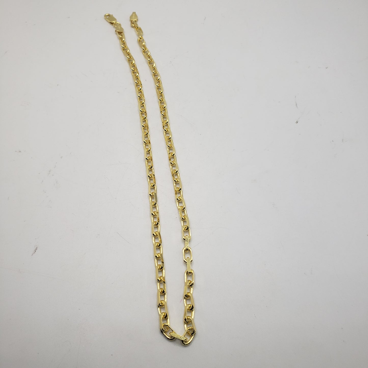 16 Inch Long Gold Vermeil Thick Paperclip Chain.