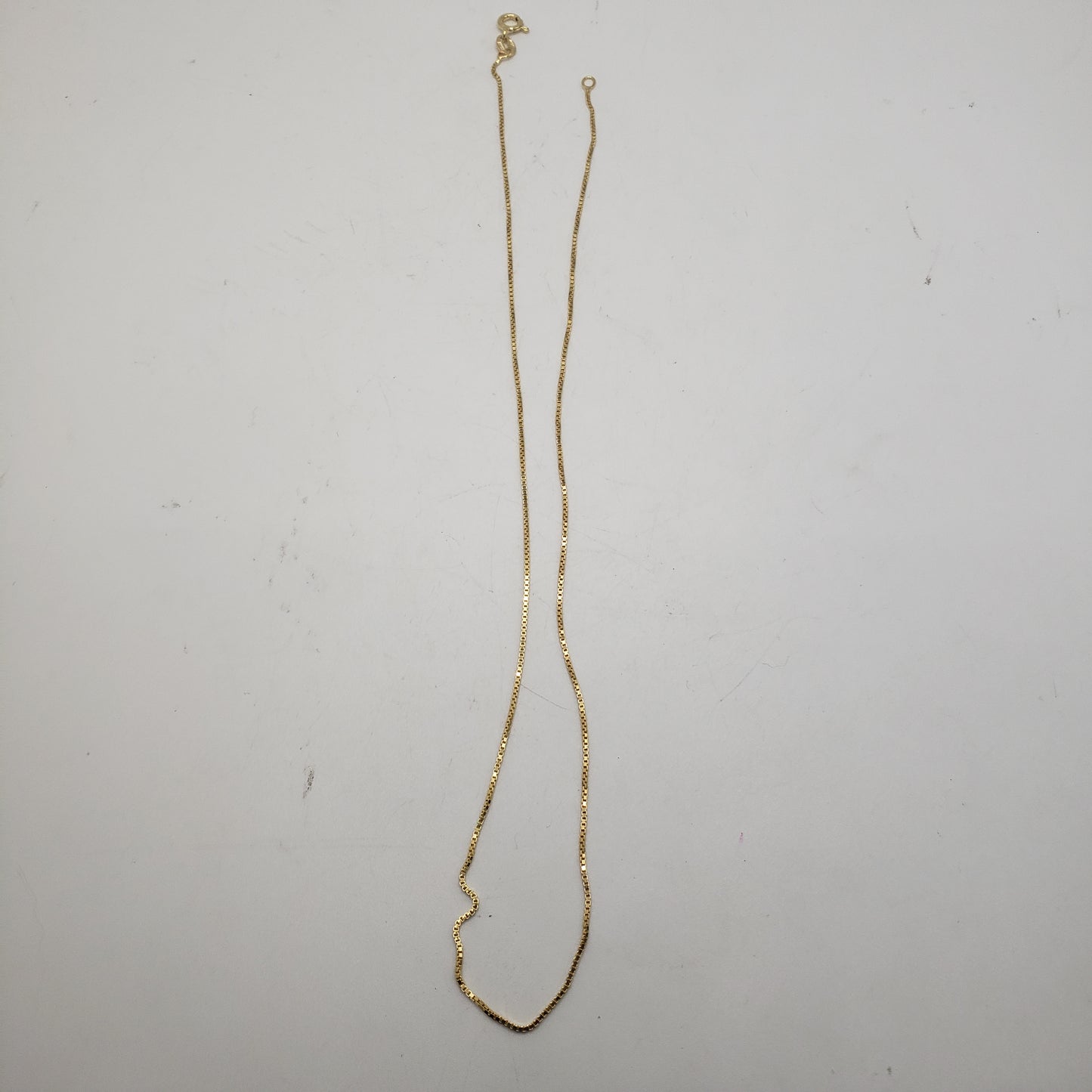 16 Inch Long Gold Vermil Box Chain.