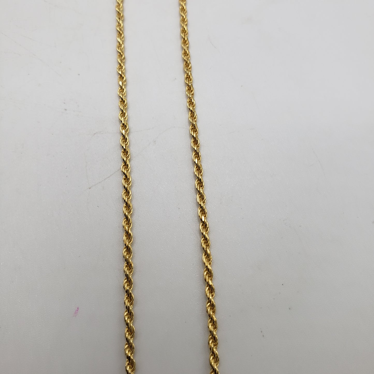 16 Inch Long Gold Vermeil Rope Chain.