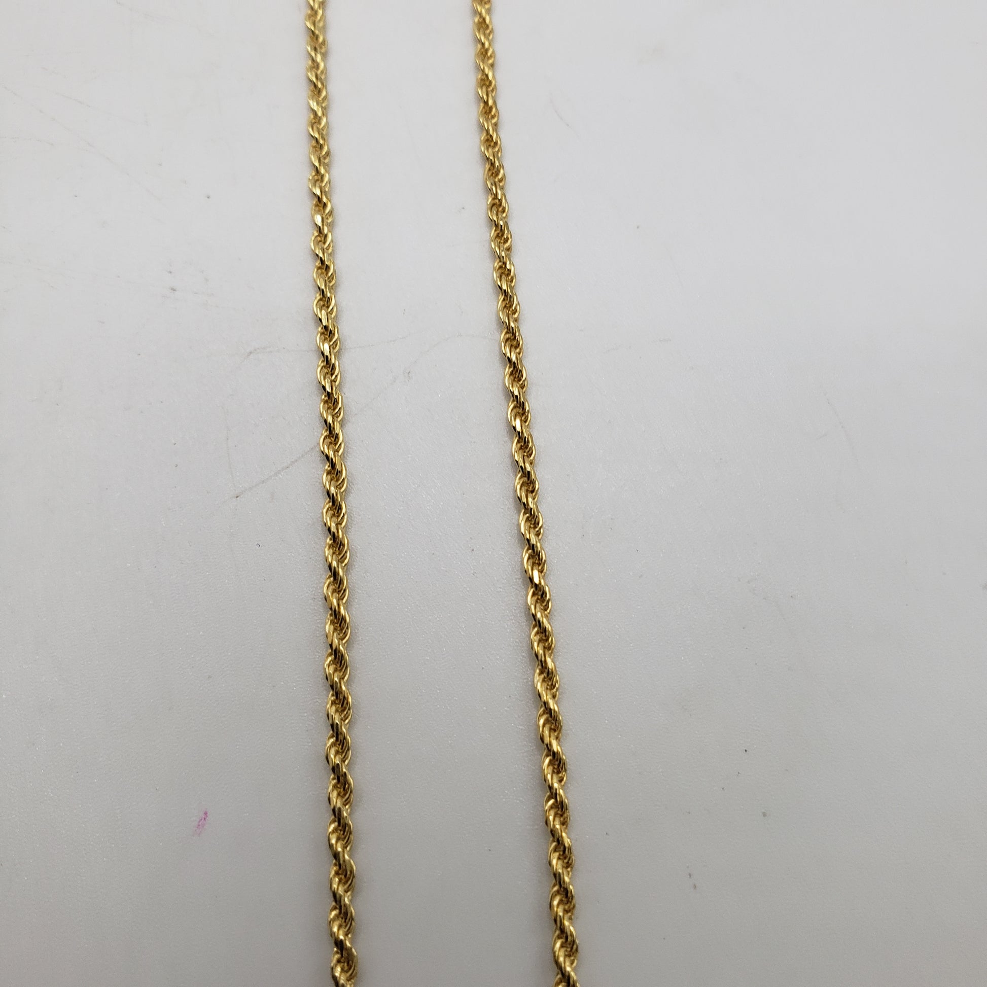 16 Inch Long Gold Vermeil Rope Chain.