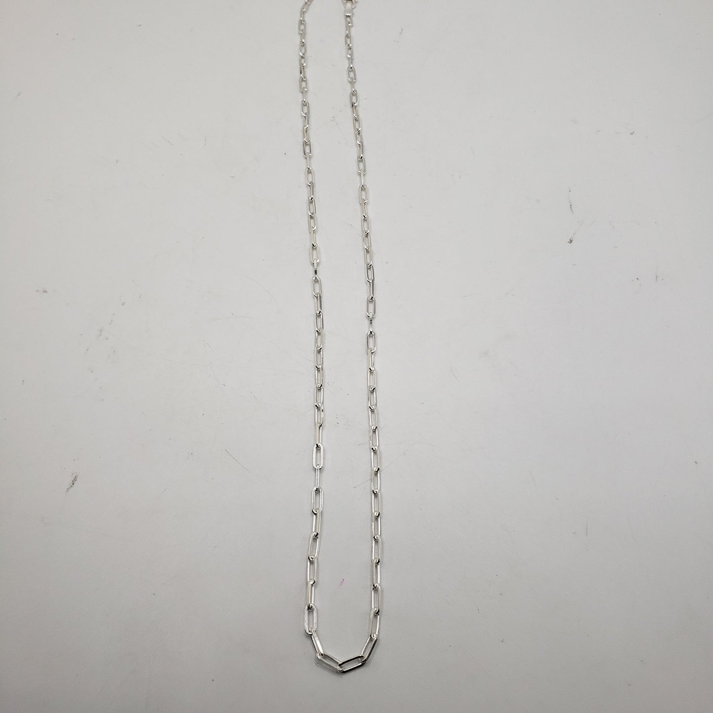 16 Inch Long Sterling Silver Medium Paperclip Chain.