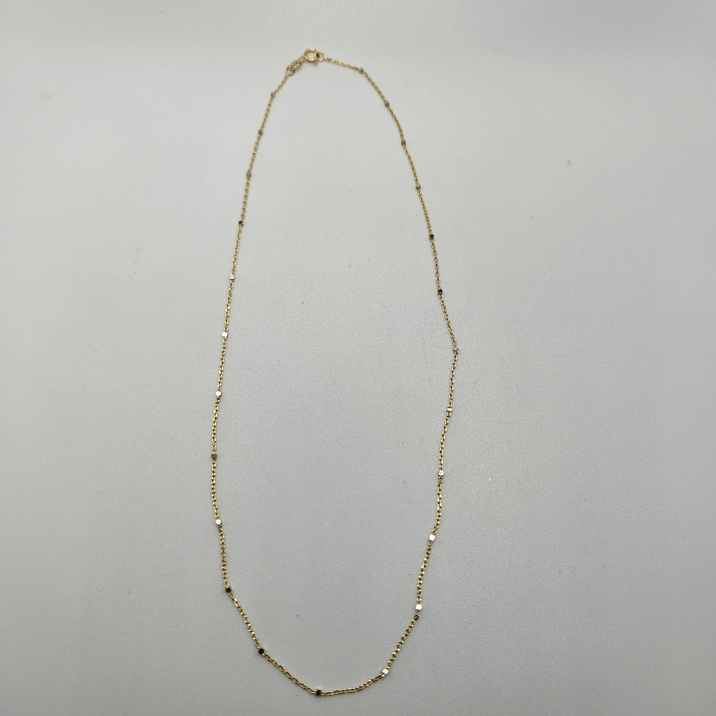 16 Inch Satellite Cube Gold Filled Chain.