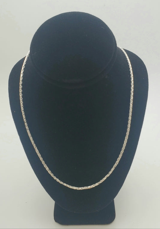 16 Inch Sterling Silver Foxtail Chain.