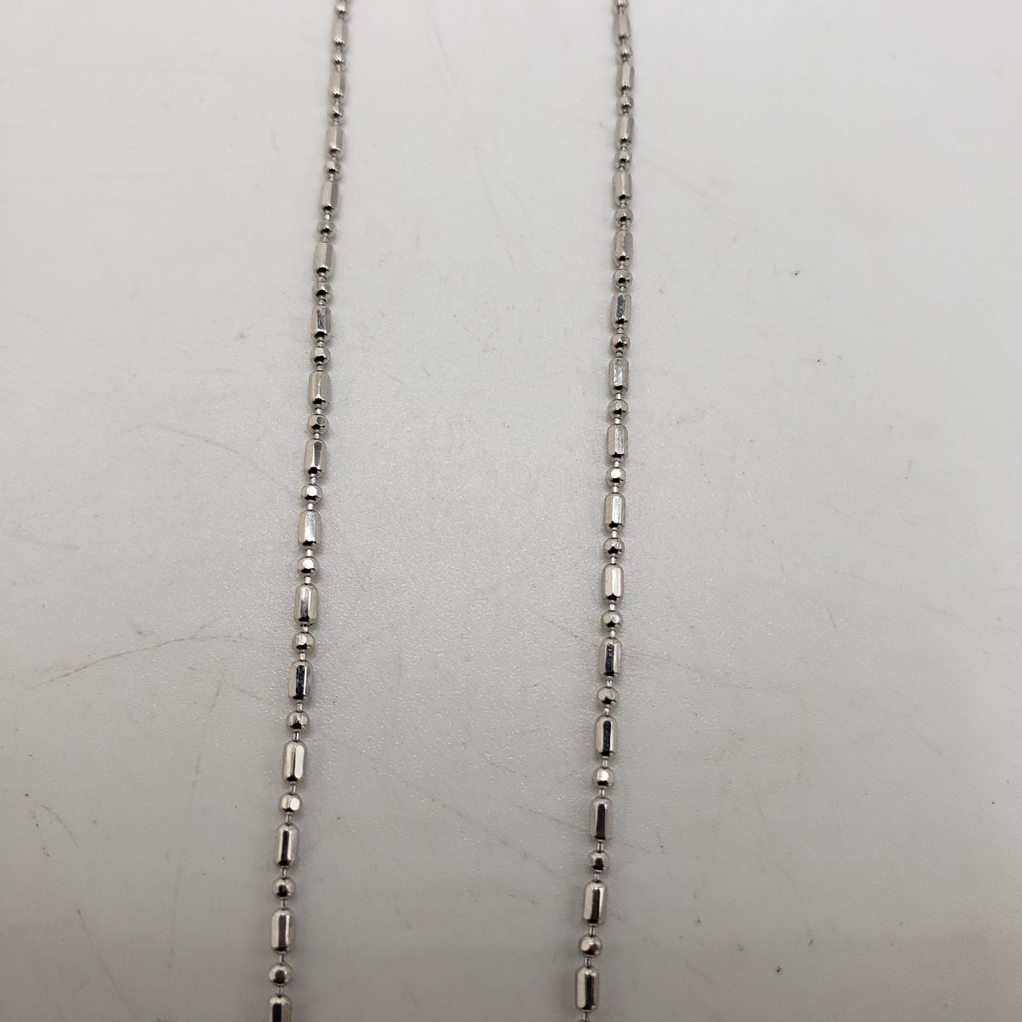 16 Inch Long Sterling Silver Long and Short link Chain.