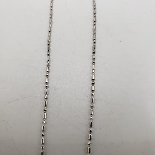 16 Inch Long Sterling Silver Long and Short link Chain.