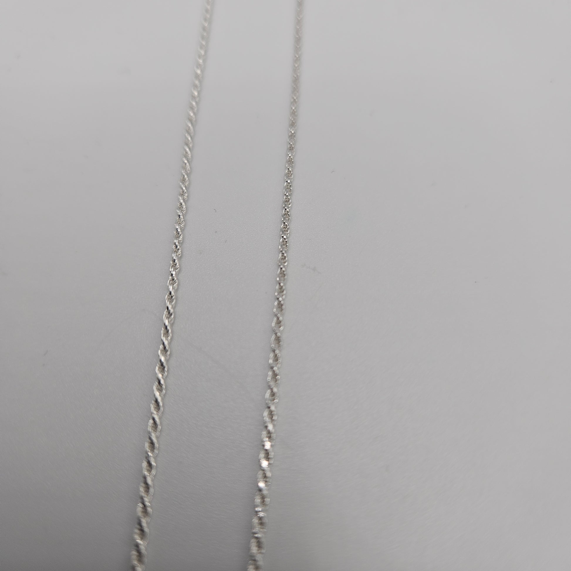 16 Inch Long Sterling Silver Small Rope Chain.