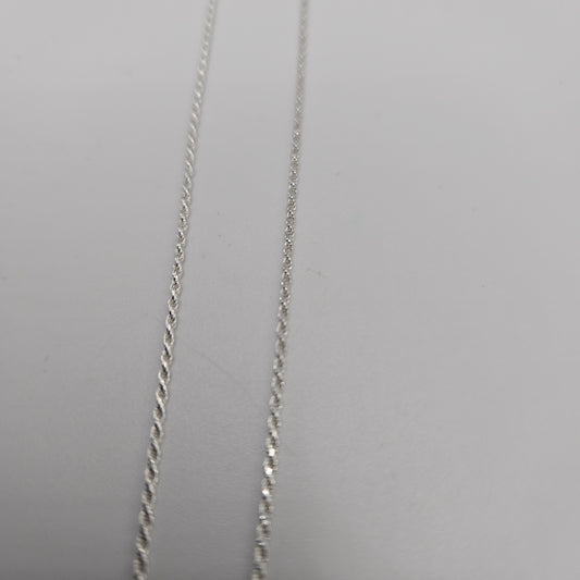 16 Inch Long Sterling Silver Small Rope Chain.