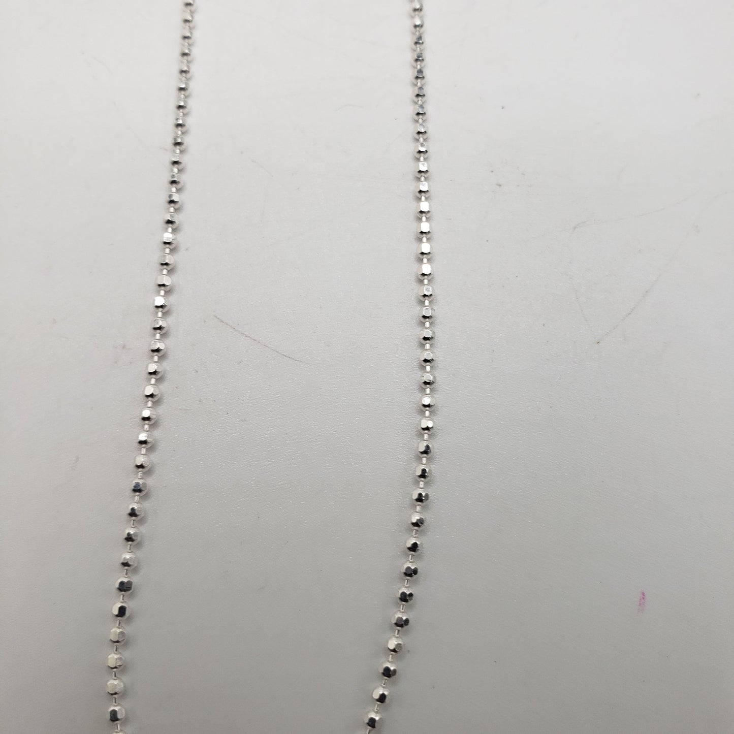 16in Sterling Silver Tiny Ball Chain Faceted.
