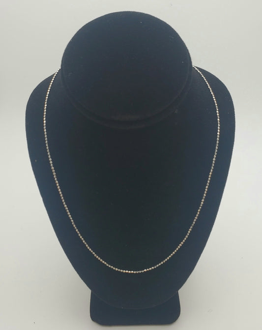 16 inch Sterling Silver Faceted Ball Chain.