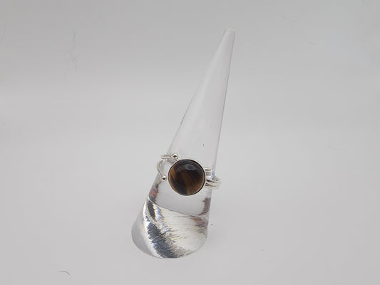 SS Double Band Ring Tiger's Eye / Amethys