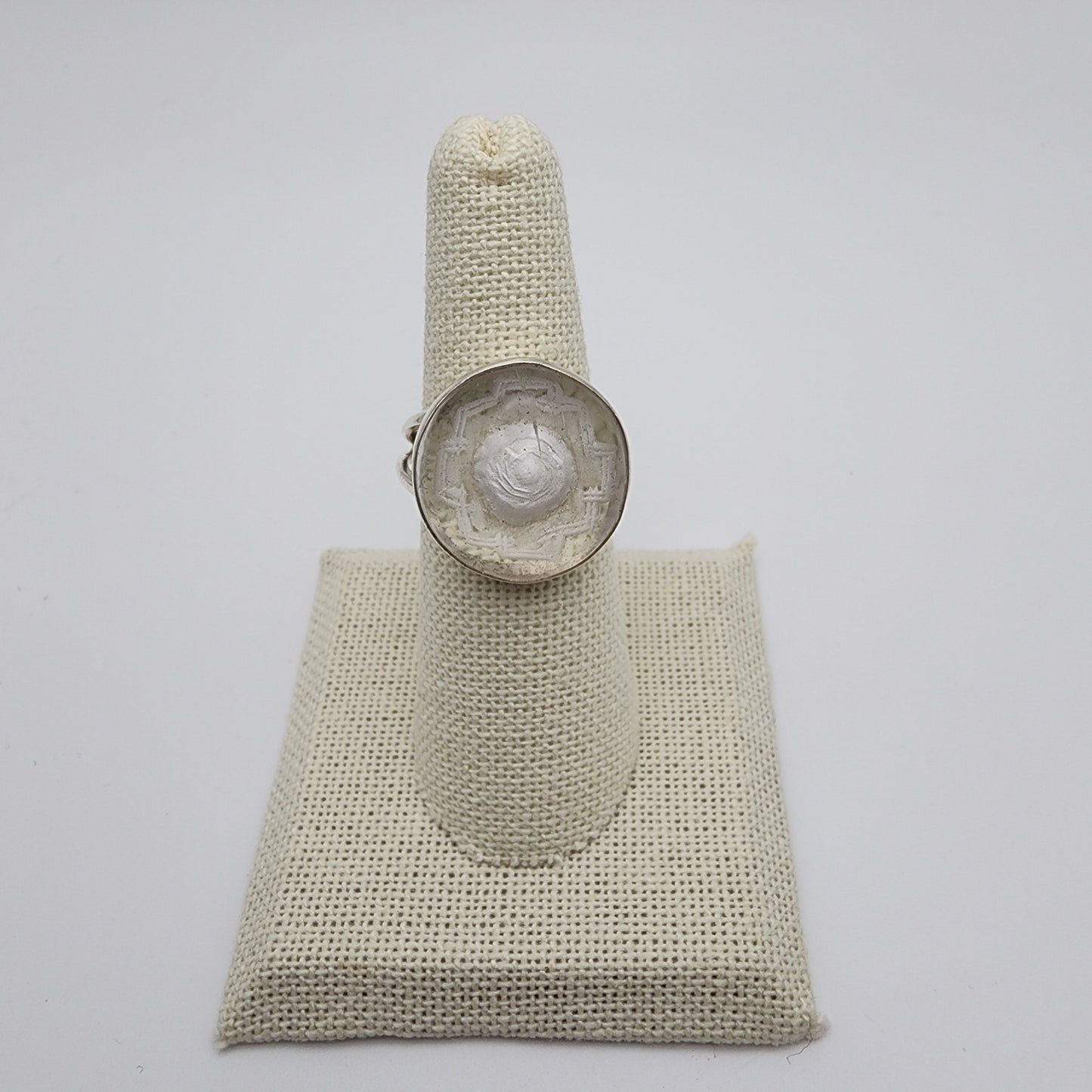 SS Quartz Designed Ring