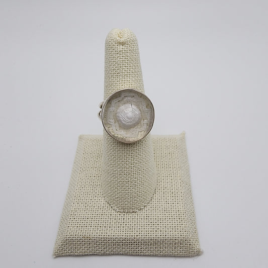 SS Quartz Designed Ring