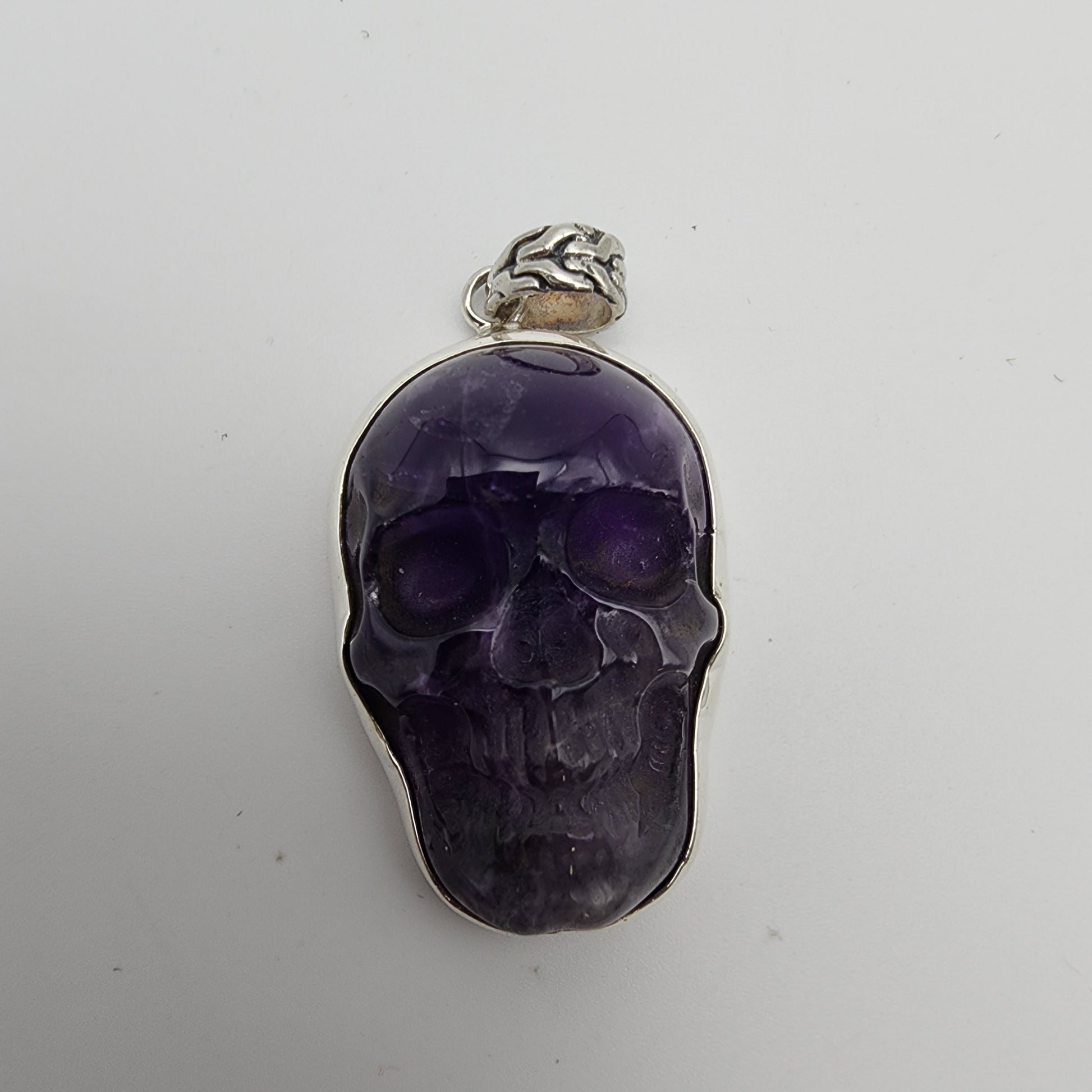 SS Amethyst Skull Pendant