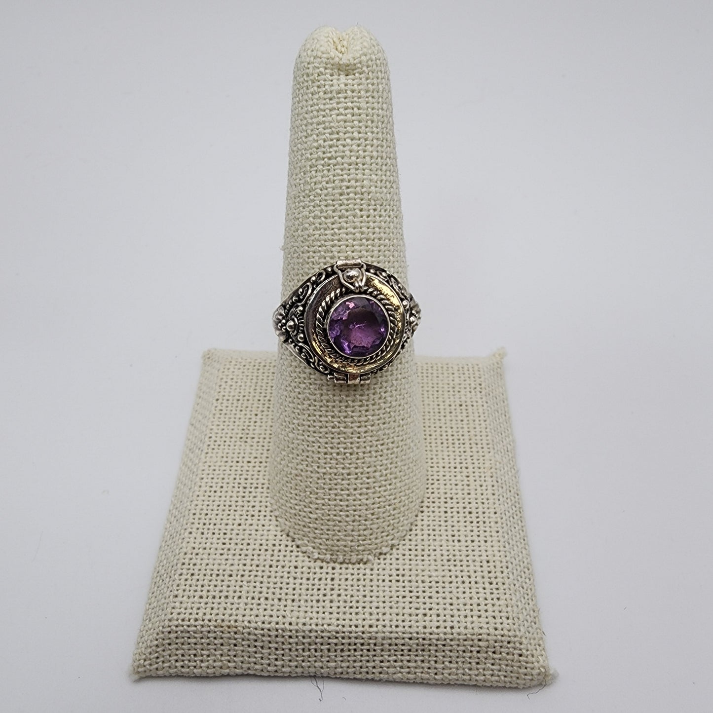 SS Amethyst Locket Ring