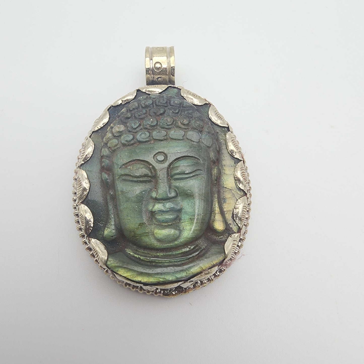 SS Labradorite Carved Deity Pendant