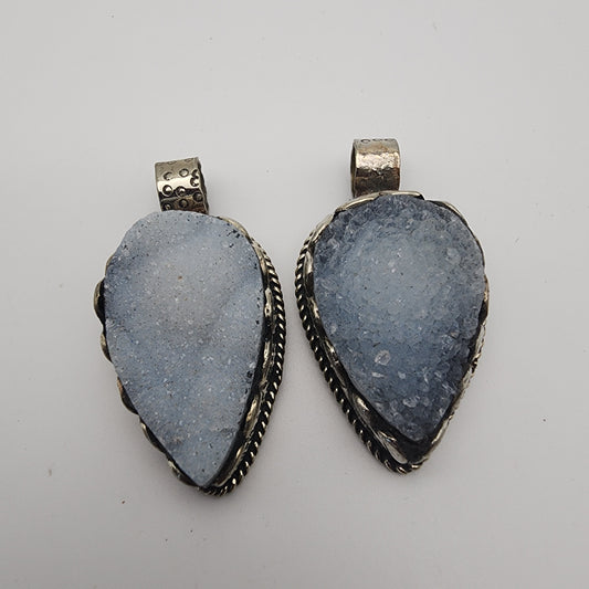 SS Druzy Quartz Pendant