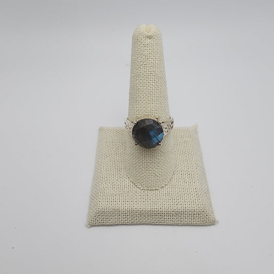 SS Faceted Labradorite Ring
