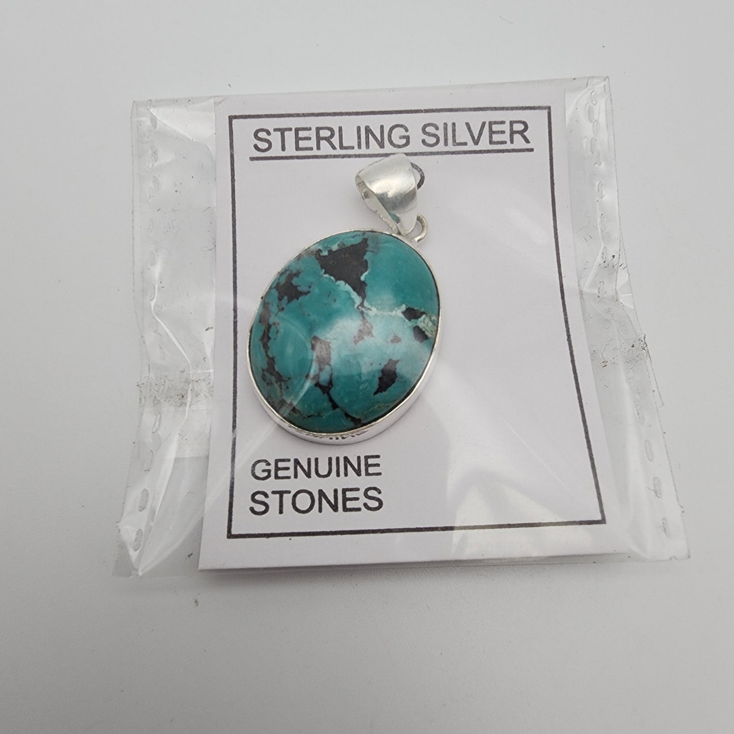SS Tibetan Turquoise Oval Pendant