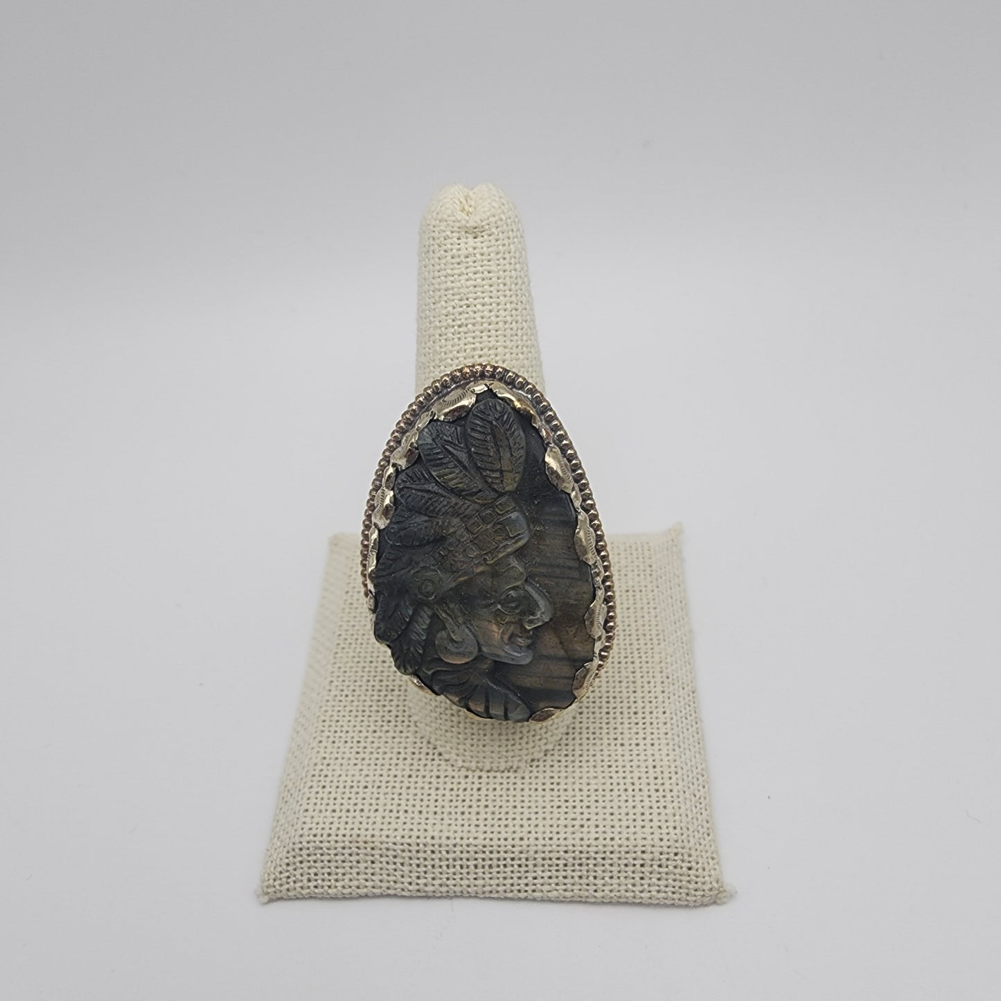 SS Native American Carved Ring