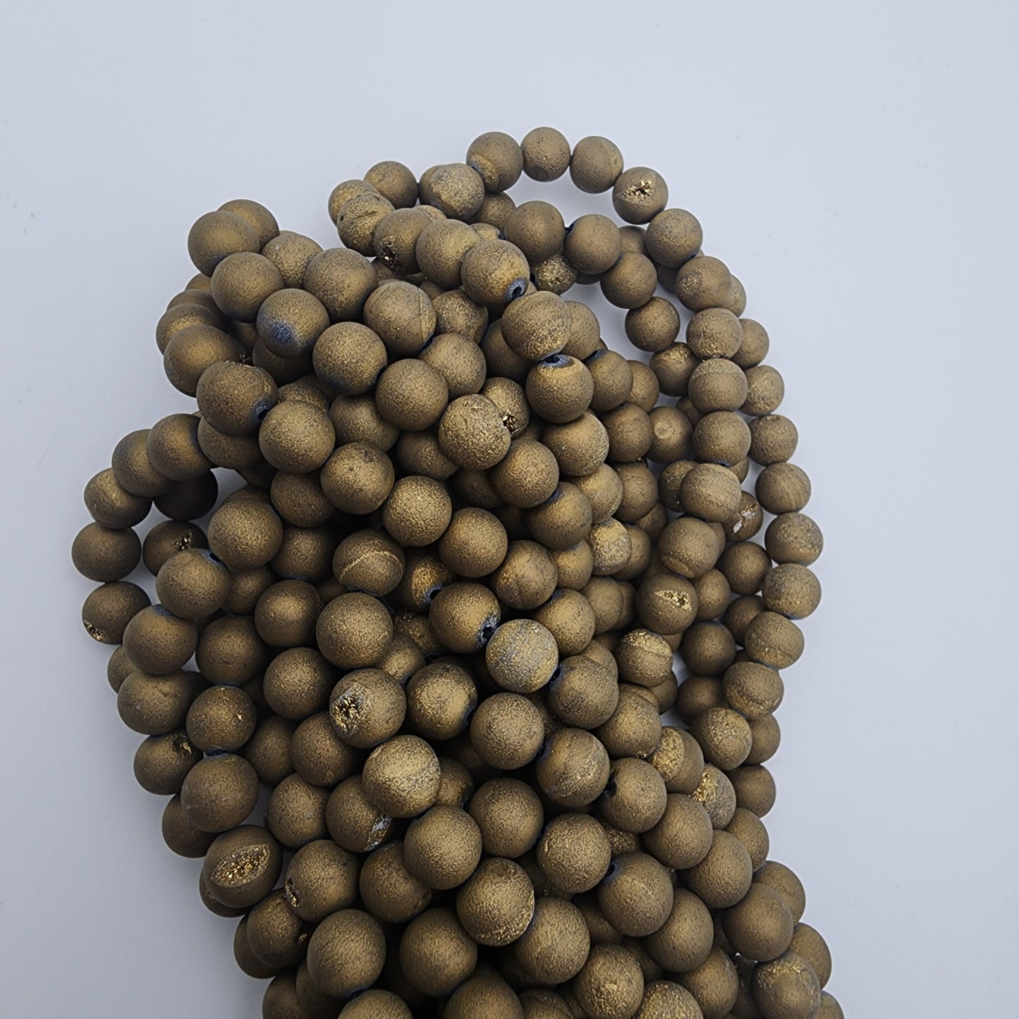 8mm Light Gold Druzy Agate