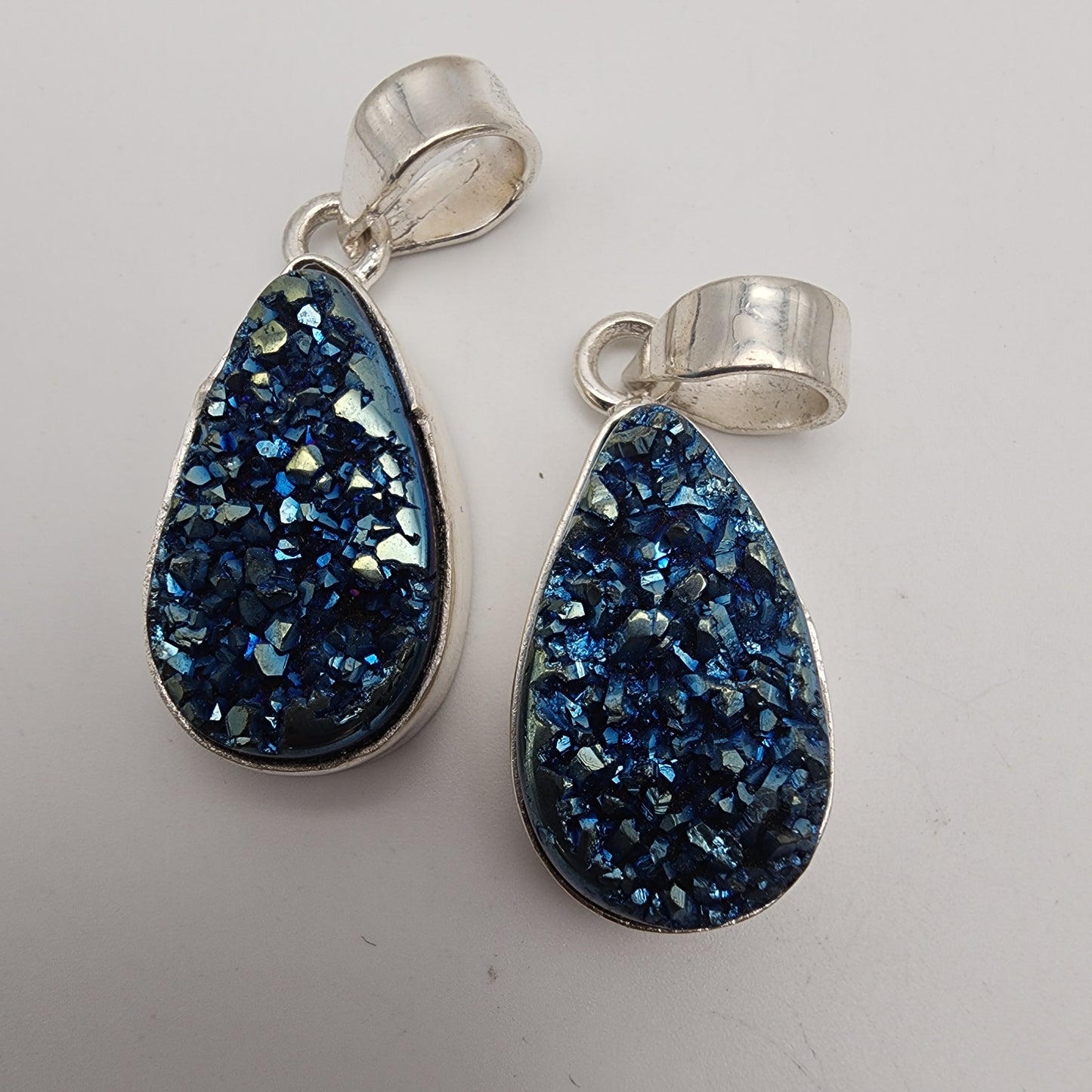 SS Blue Druzy Pendant